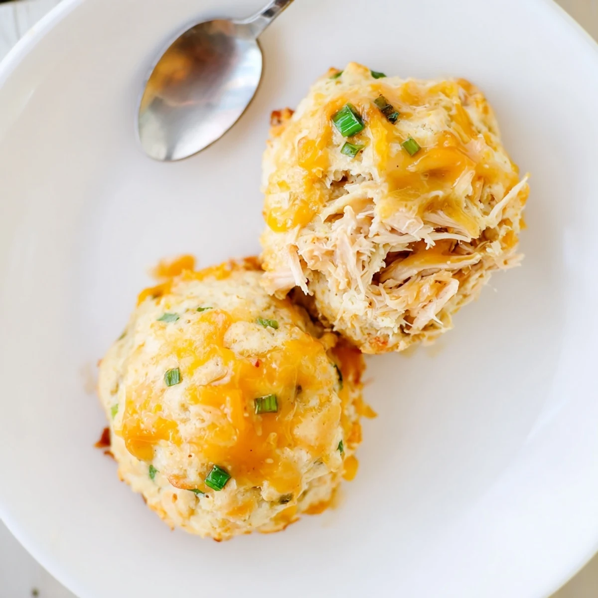 Tender Maple Ginger Chicken Drop Biscuits fresh from the oven, golden and fluffy.