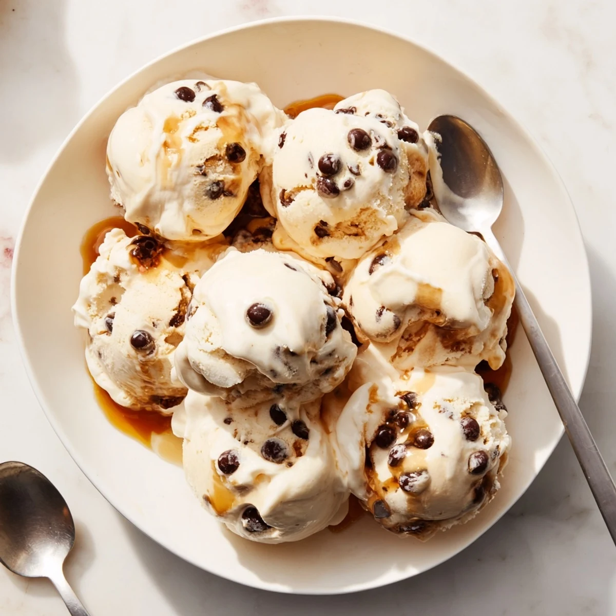 Guilt-free Cottage Cheese Ice Cream loaded with edible chocolate chip cookie dough bites.  