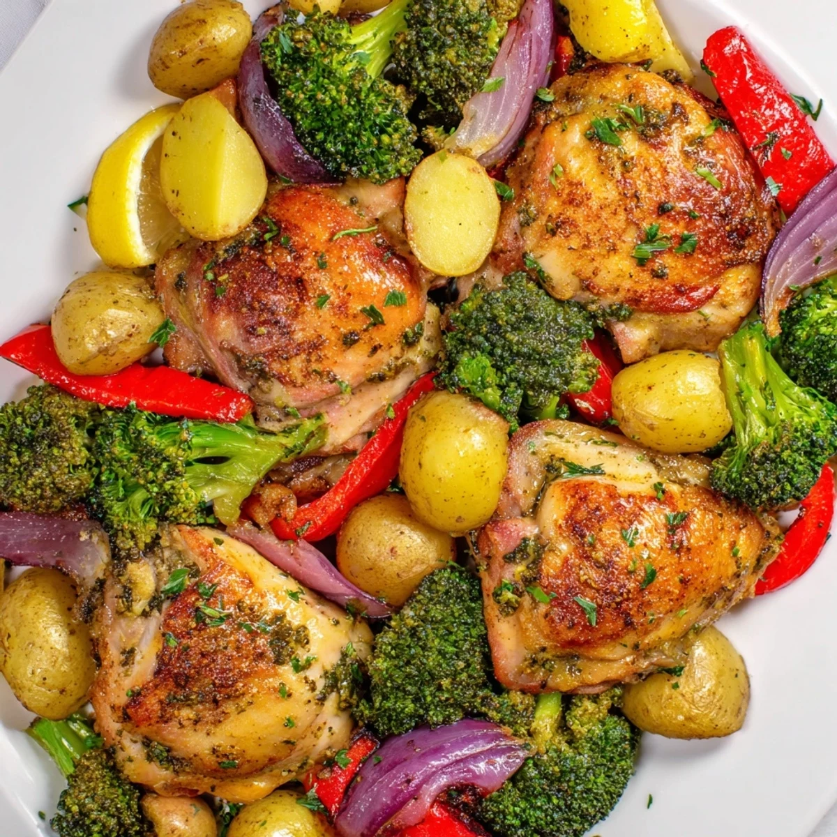 Colorful Lazy Gourmet Chicken & Vegetable One-Pot, full of tender flavors and textures.