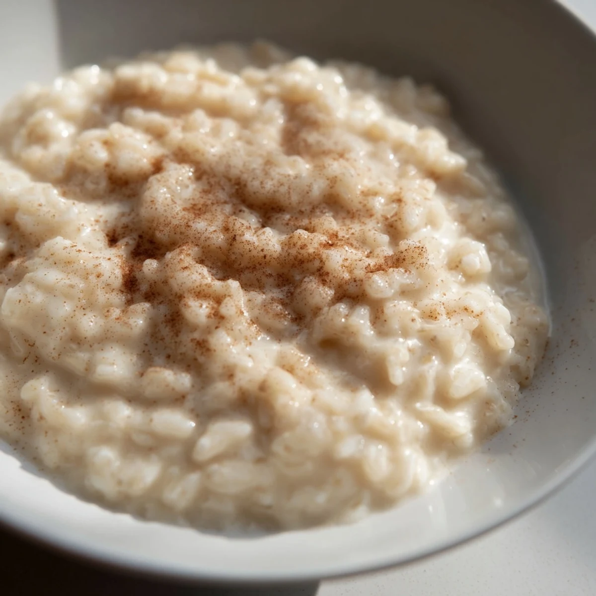 Steaming, creamy Rice Pudding with Leftover Rice, perfectly flavored and delicious for dessert.
