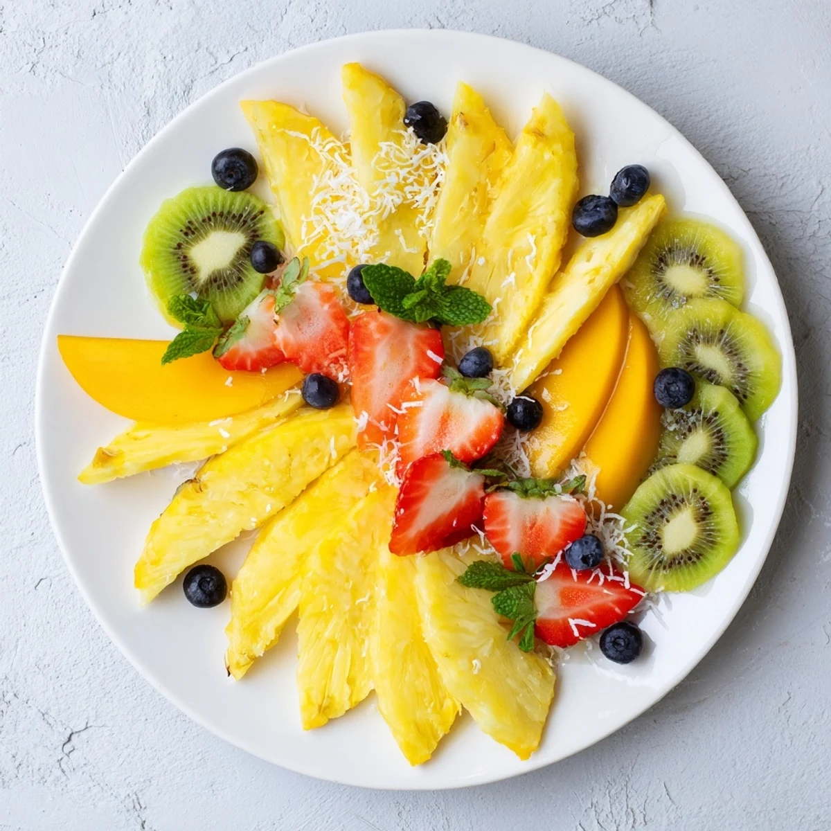 Enjoy this refreshing Tropical Pineapple Sun Fruit Platter, perfect for a sunny side dish or snack.