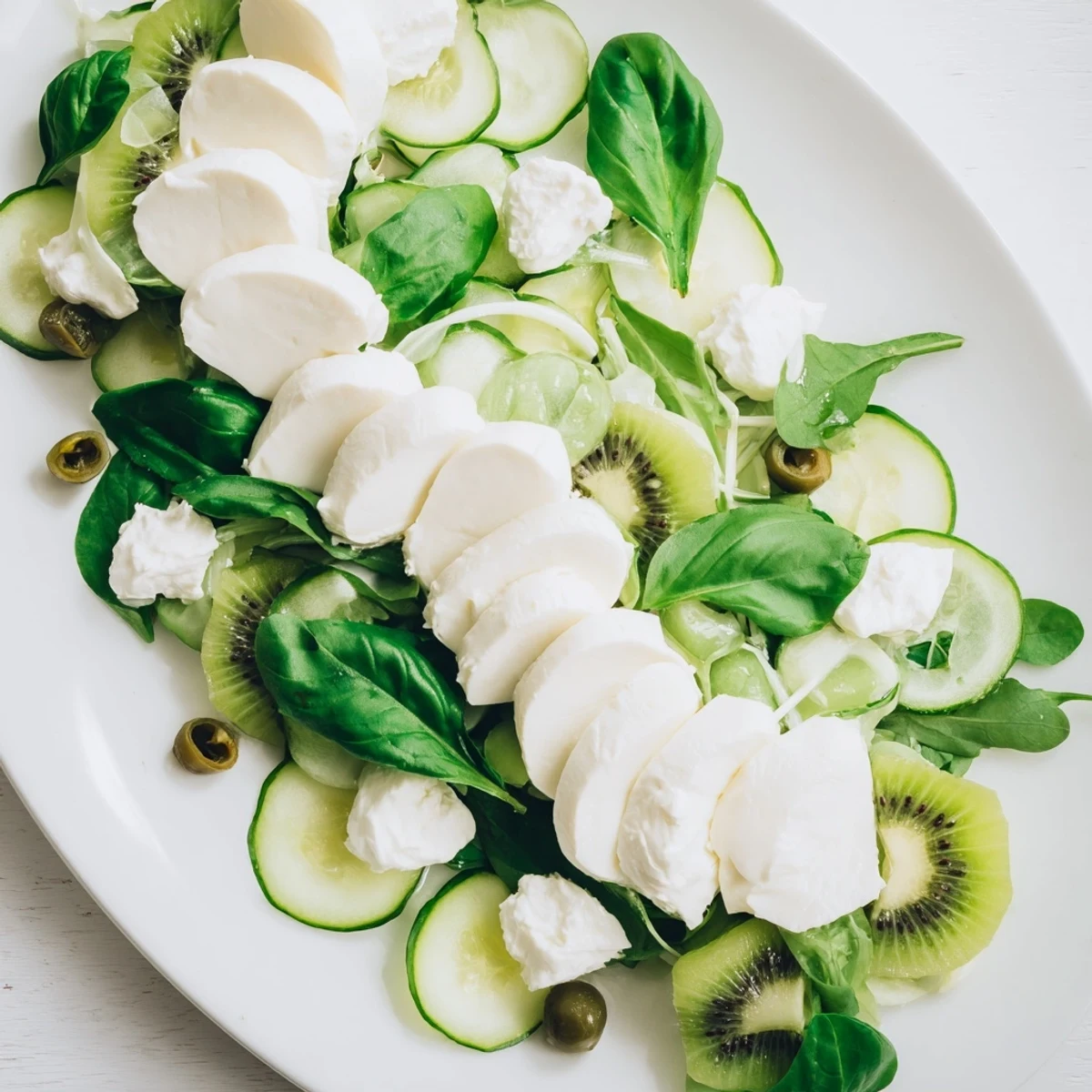 This Emerald Isle Greenscape salad features vibrant green ingredients and a flavorful pesto dressing.