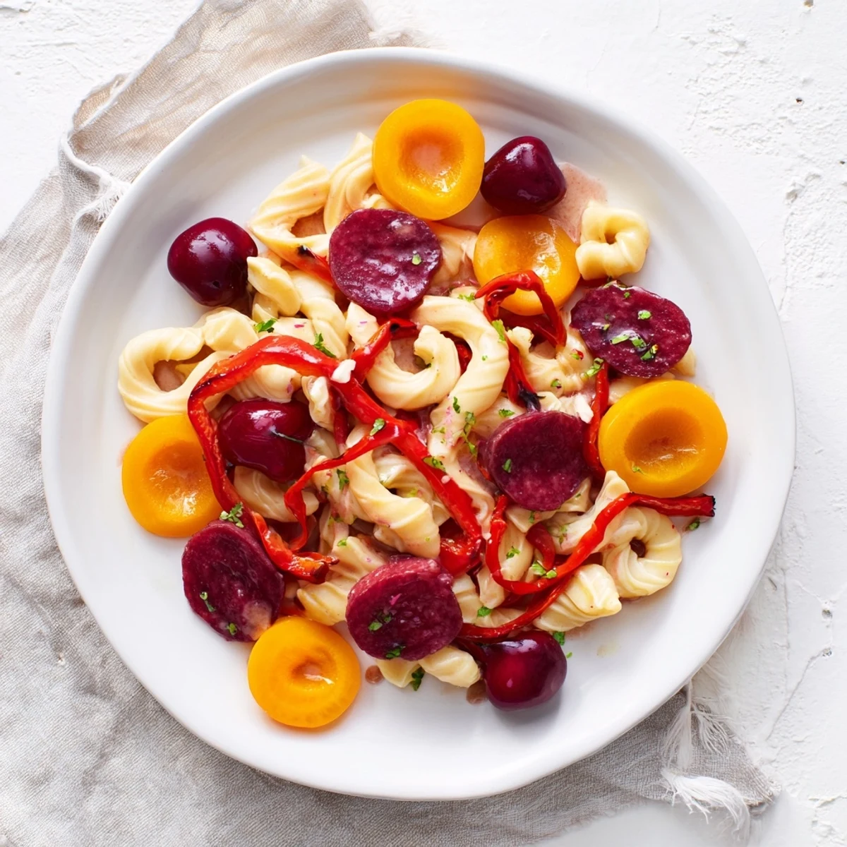 Elegant Crimson Tide appetizer: Red ingredients drizzled atop crackers, perfect for gathering.