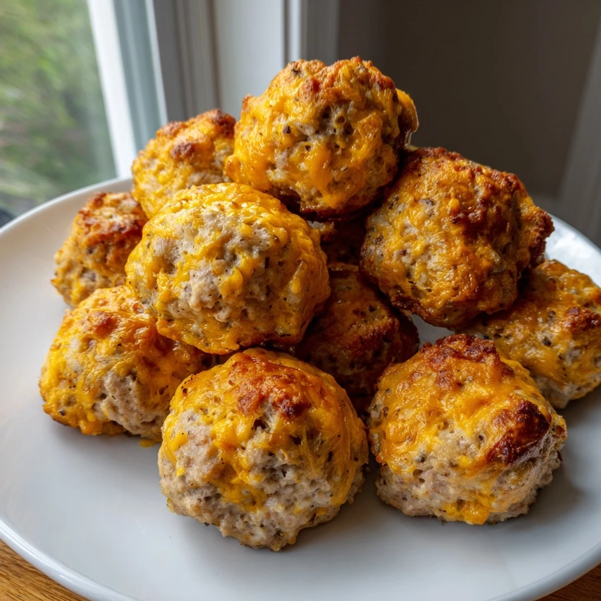 Golden-brown and savory, these warm Chicken and Sausage Bisquick Balls are perfect party appetizers.