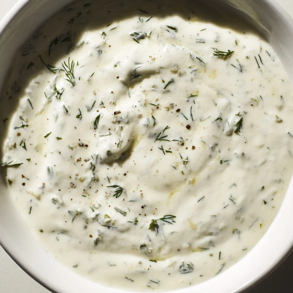 Creamy Greek Yogurt Ranch Dip boasts fresh herbs next to a platter of colorful, crunchy vegetables.