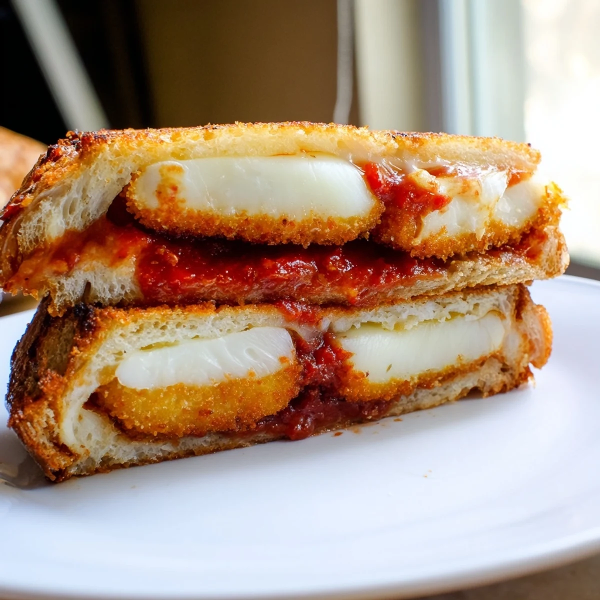 Golden, melted cheese oozing from the Mozzarella Stick Grilled Cheese, a perfect comfort food sandwich.