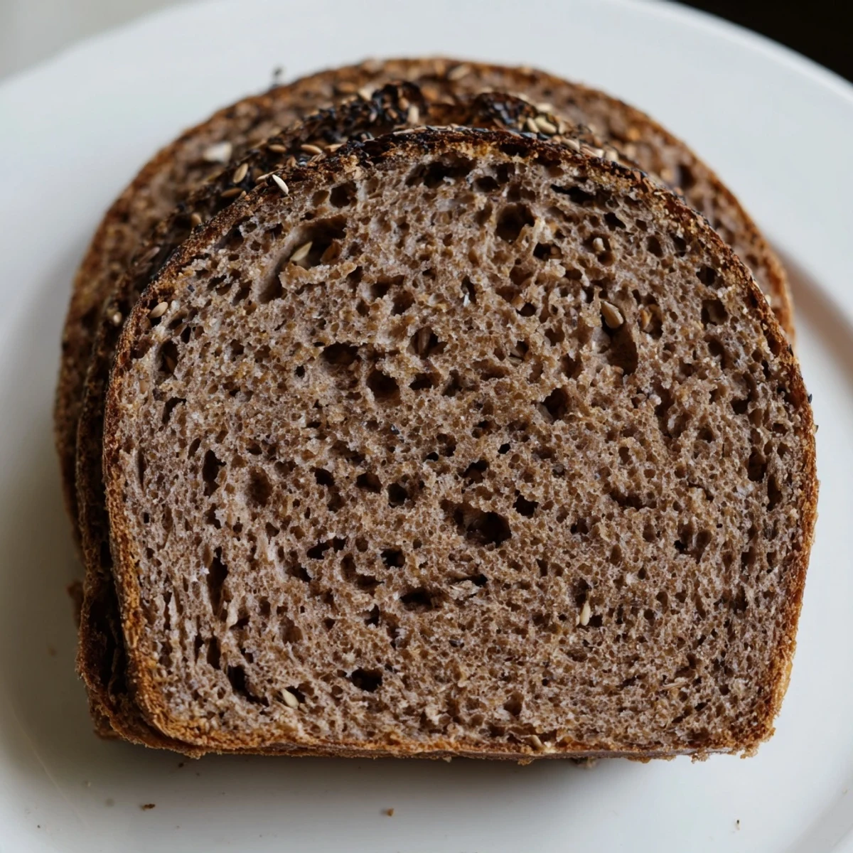 A rustic, dark Estonian Leib sourdough loaf, crusty and inviting, ready to be sliced.