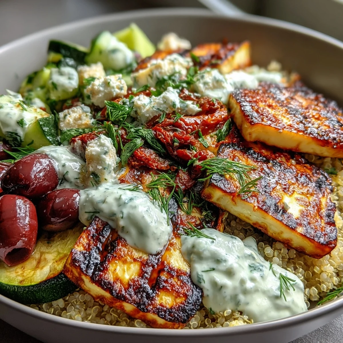 Healthy Grilled Mediterranean Bowl