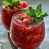 Vibrant Watermelon Mint Frosé, a refreshing alcohol-free pink drink, ideal for easy entertaining.
