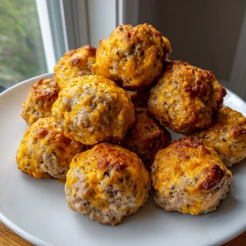 Golden-brown and savory, these warm Chicken and Sausage Bisquick Balls are perfect party appetizers.