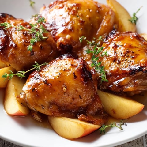 Golden, glistening Sticky Maple Apple Chicken, the perfect family meal with tender, glazed chicken.