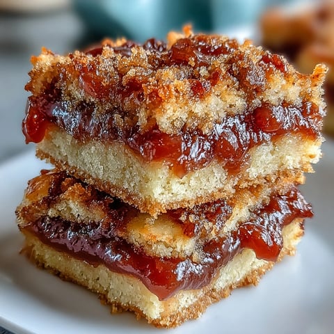 Freshly baked Guava Cake Bars on a wooden board, revealing the vibrant pink guava filling inside the golden pastry.