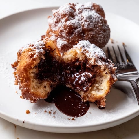 Crispy fritters bursting with chai-spiced chocolate flavor, perfect for dessert lovers.  
