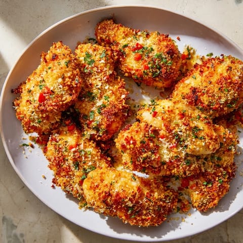 These homemade Garlic Parmesan Chicken Tenders are savory and flavorful, perfect for any weeknight dinner.