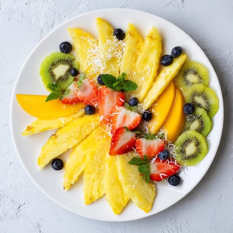 Enjoy this refreshing Tropical Pineapple Sun Fruit Platter, perfect for a sunny side dish or snack.