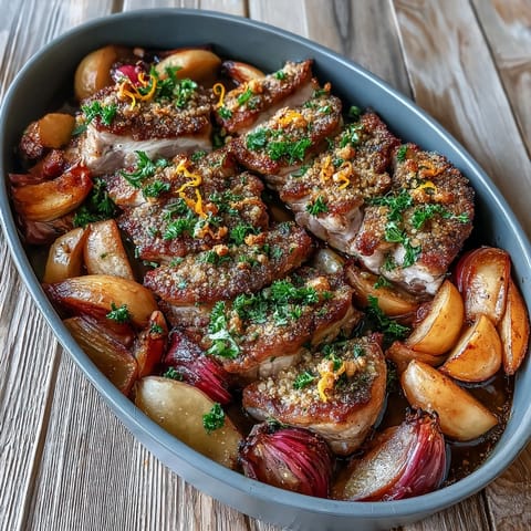 Pork and Aromatic Rhubarb Traybake