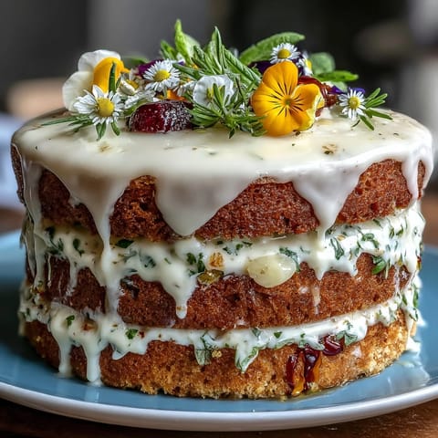 Naked Spring Cake with Edible Flowers and Lemon Curd, a light, elegant dessert with pillowy whipped cream and vibrant floral accents. Perfect for celebrations or afternoon tea.