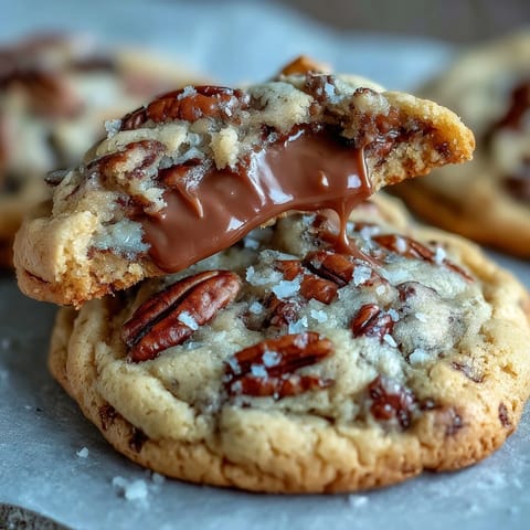 BUTTER PECAN COOKIES WITH CARAMEL SWIRL: golden cookies packed with toasted pecans and ribbons of rich caramel, perfect for dessert or gifting.