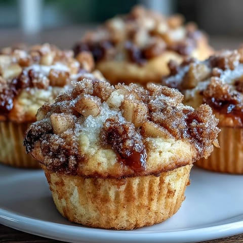Golden Apple Cinnamon Pancake Muffins, fluffy, studded with sweet apples, ready for breakfast.