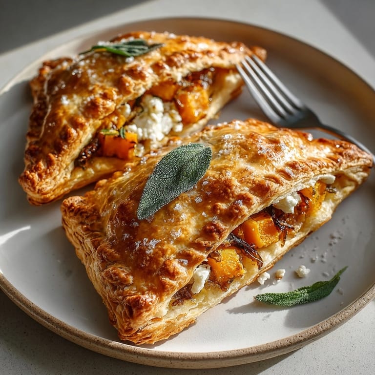 Warm, aromatic roasted pumpkin and sage hand pies recipe, perfect for holiday gatherings.