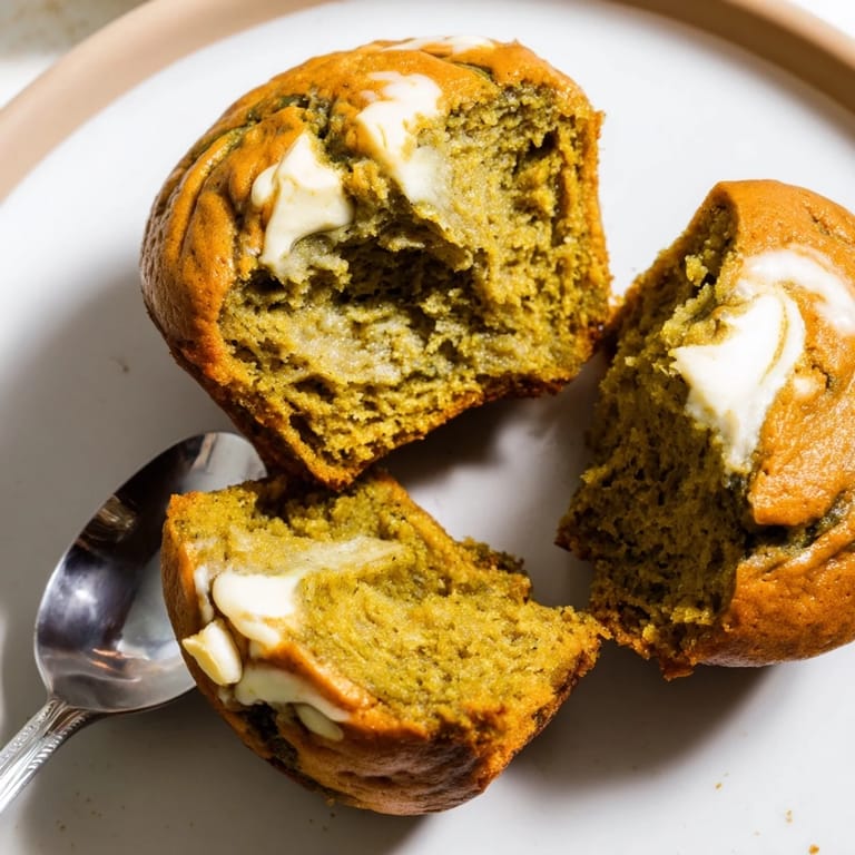 Warm, inviting matcha white chocolate pumpkin muffins ideal for autumn brunch gatherings.