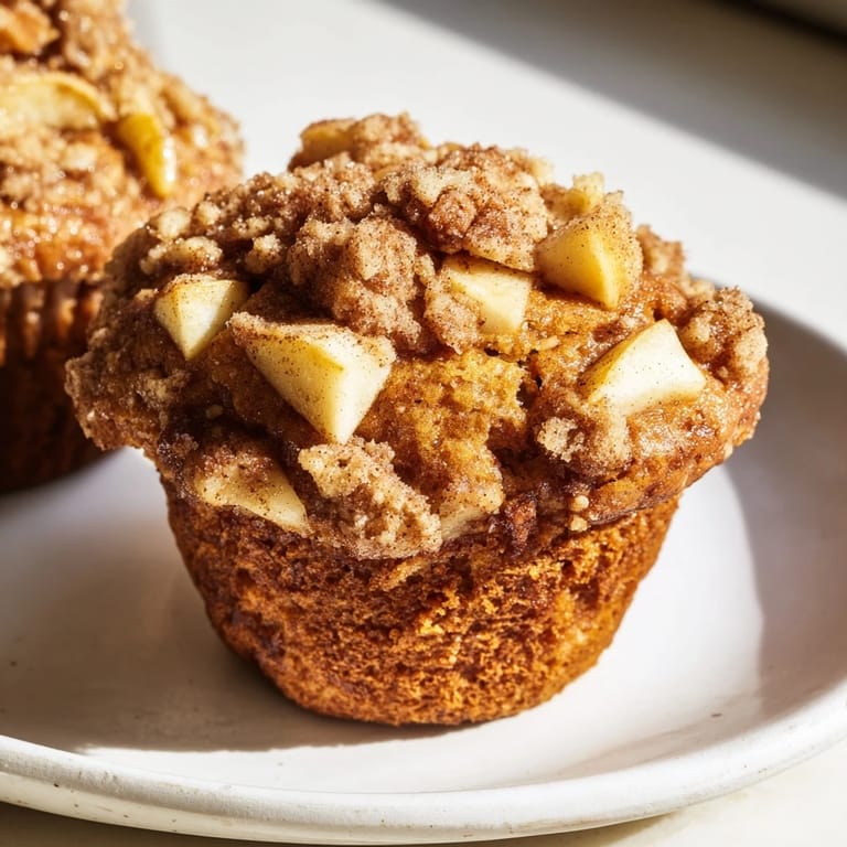 Freshly baked cinnamon apple muffins, tender crumb texture, ready to serve with butter for a satisfying snack.