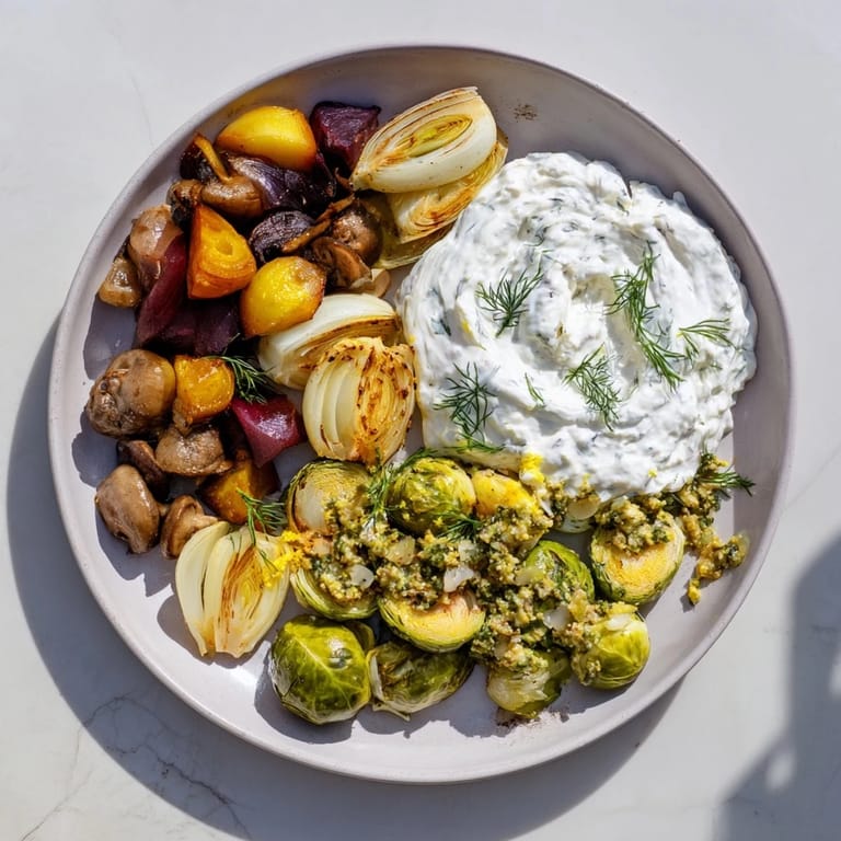 This vibrant Pine Forest Winter Mezze Board presents an array of Mediterranean-inspired flavors, perfect for sharing.