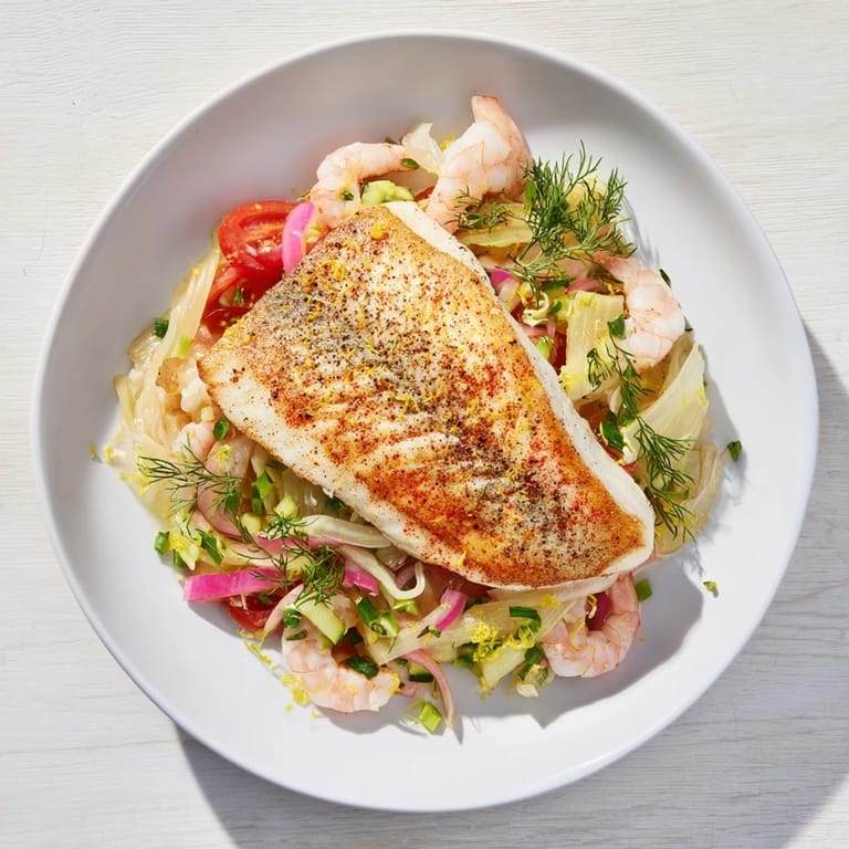 Steam rising from the Plongeons dans lOcéan Poisson Bleu dish, a pescatarian delight with fresh flavors.