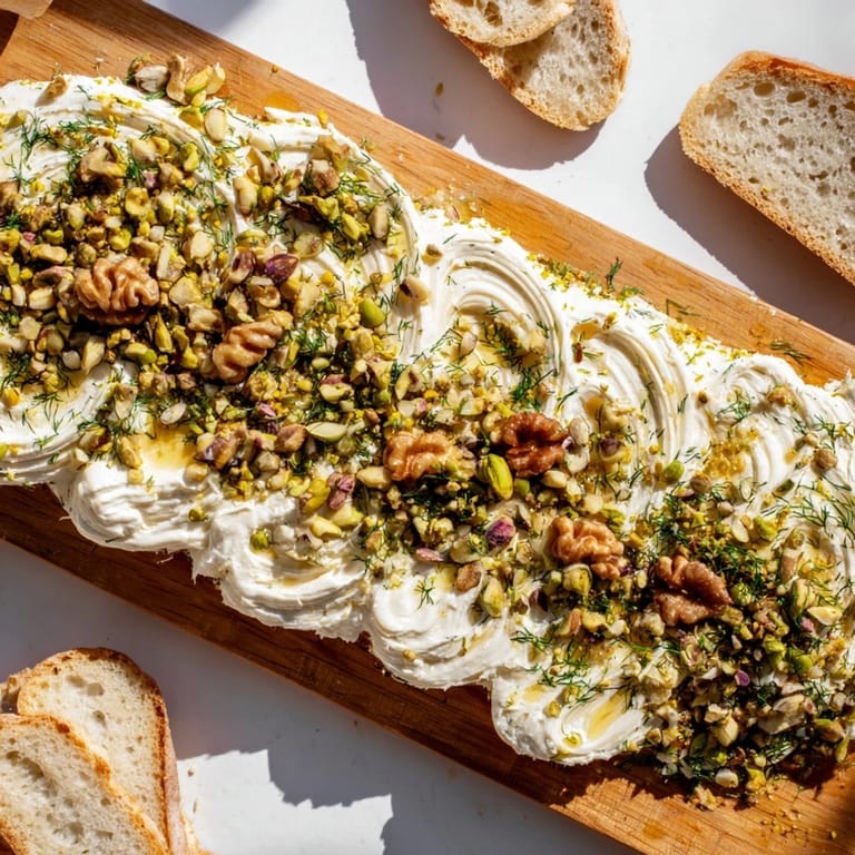 Served alongside rustic baguette slices and charcuterie, perfect for a festive appetizer platter.