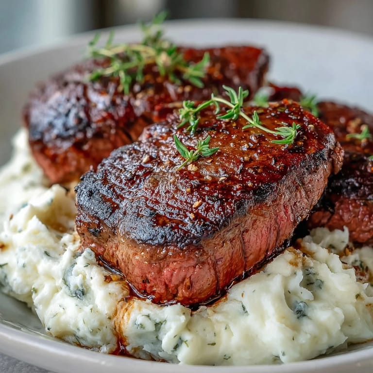 Hearty venison steaks paired with rustic caraway swede mash, drizzled with a rich red wine pan sauce.