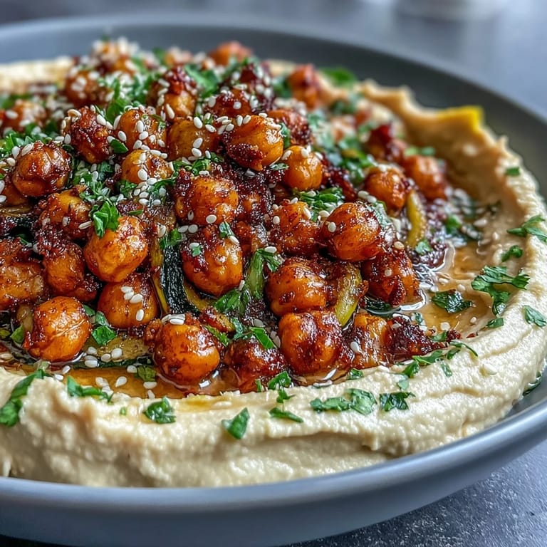 Vibrant Crispy Chickpea Bowls with golden roasted chickpeas, charred vegetables, and smooth hummus—a satisfying, protein-rich meal.