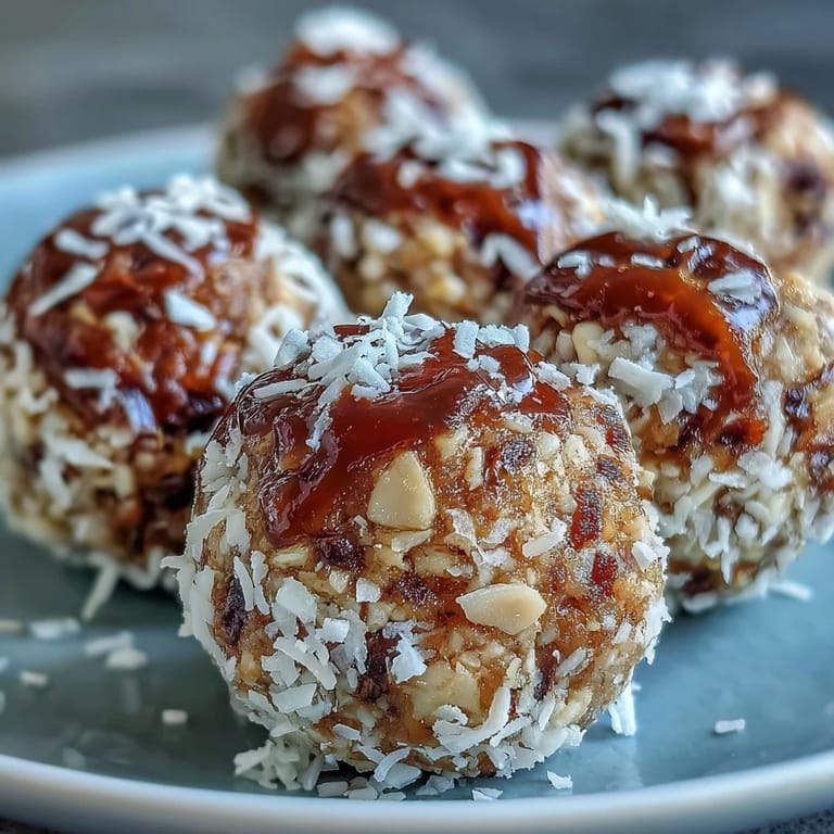 Cozy carrot cake bliss balls rolled in coconut, featuring wholesome oats and naturally sweet dates.