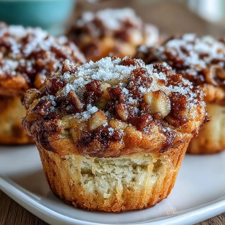Plump Apple Cinnamon Pancake Muffins, a perfect grab-and-go breakfast treat with tender apple bits.